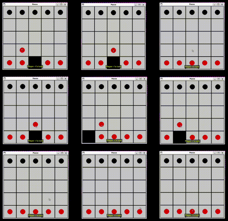 GIF showing game sessions with ai winning.